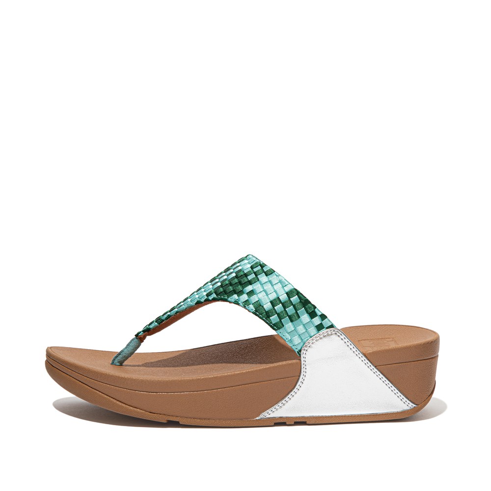 Fitflop Womens Sandals Mint Green - Lulu Silky-weave Toe-post - 75FOBJMST